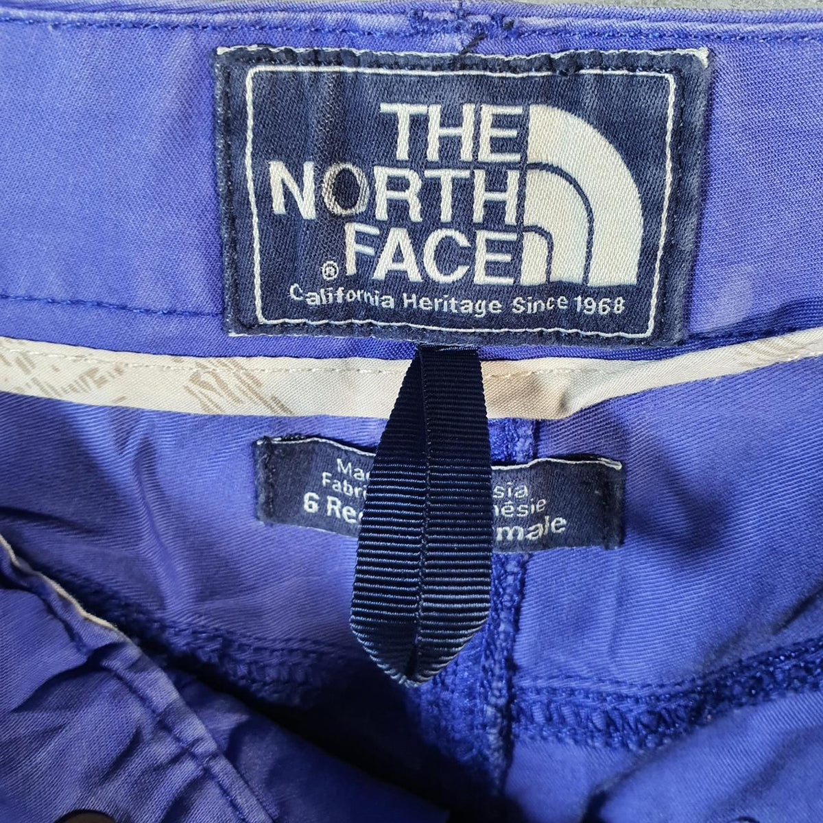Vintage The North Face TNF Shorts Jorts Chino Cargo Womens UK8 Blue Baggy Cotton