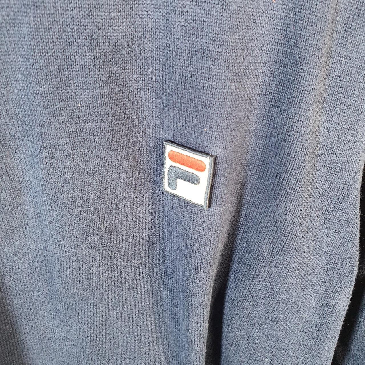 Vintage Fila 1/4 Zip Knit Sweater Men’s Medium Blue Y2K Pullover Casual