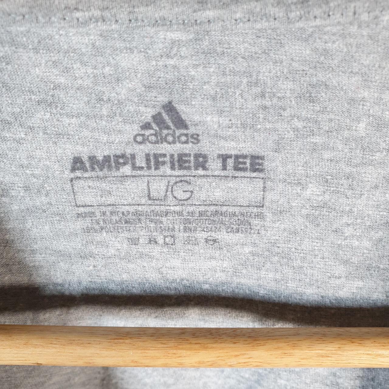 Vintage Adidas Amplifier T Shirt Shirt Men’s Large Grey Three Stripes Logo Athletic C9915
