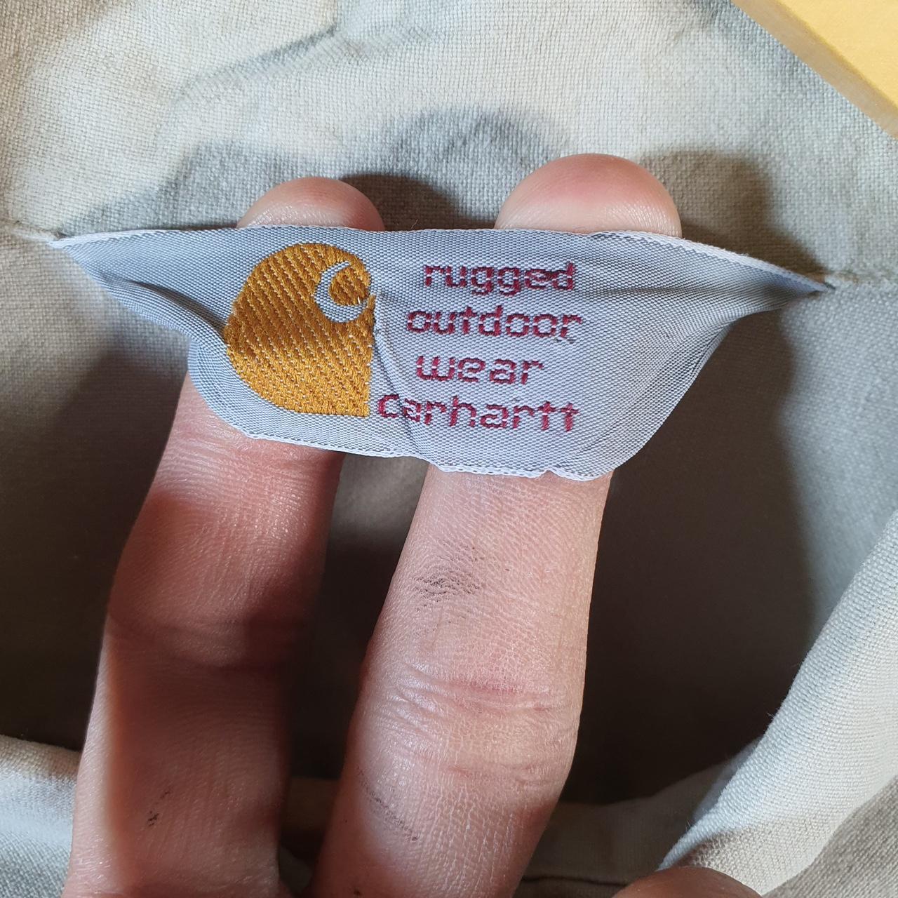 Vintage Carhartt Rugged Outdoor Wear Shirt Button Down Mens 3XL Brown Long Sleeve