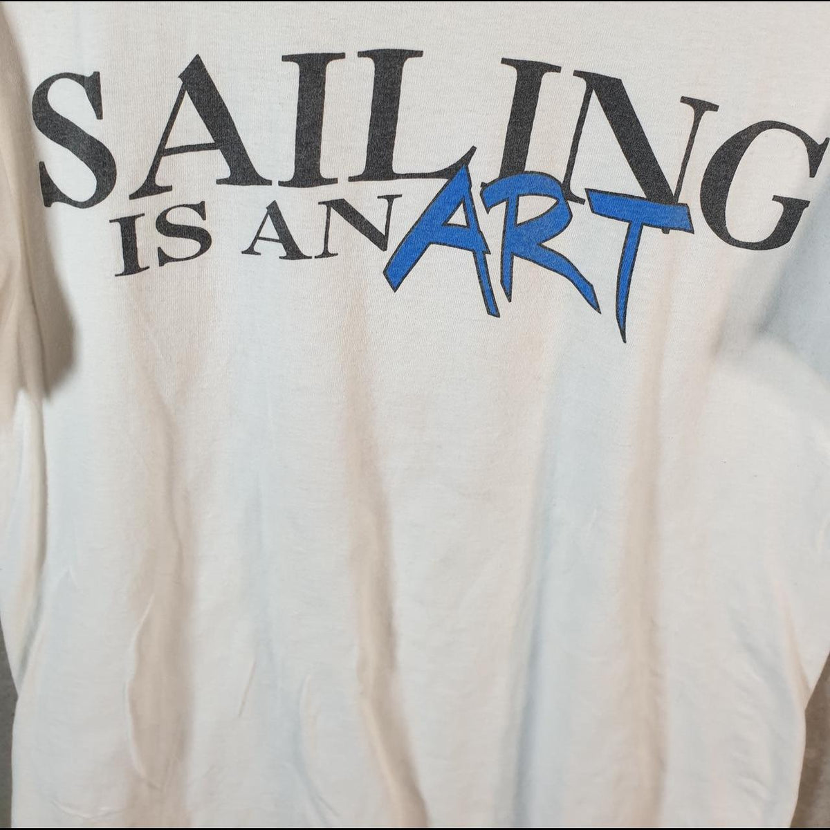 Vintage Hanes Art Of Sailing 90s USA Single Stitch T Shirt Men’s Medium White C8132