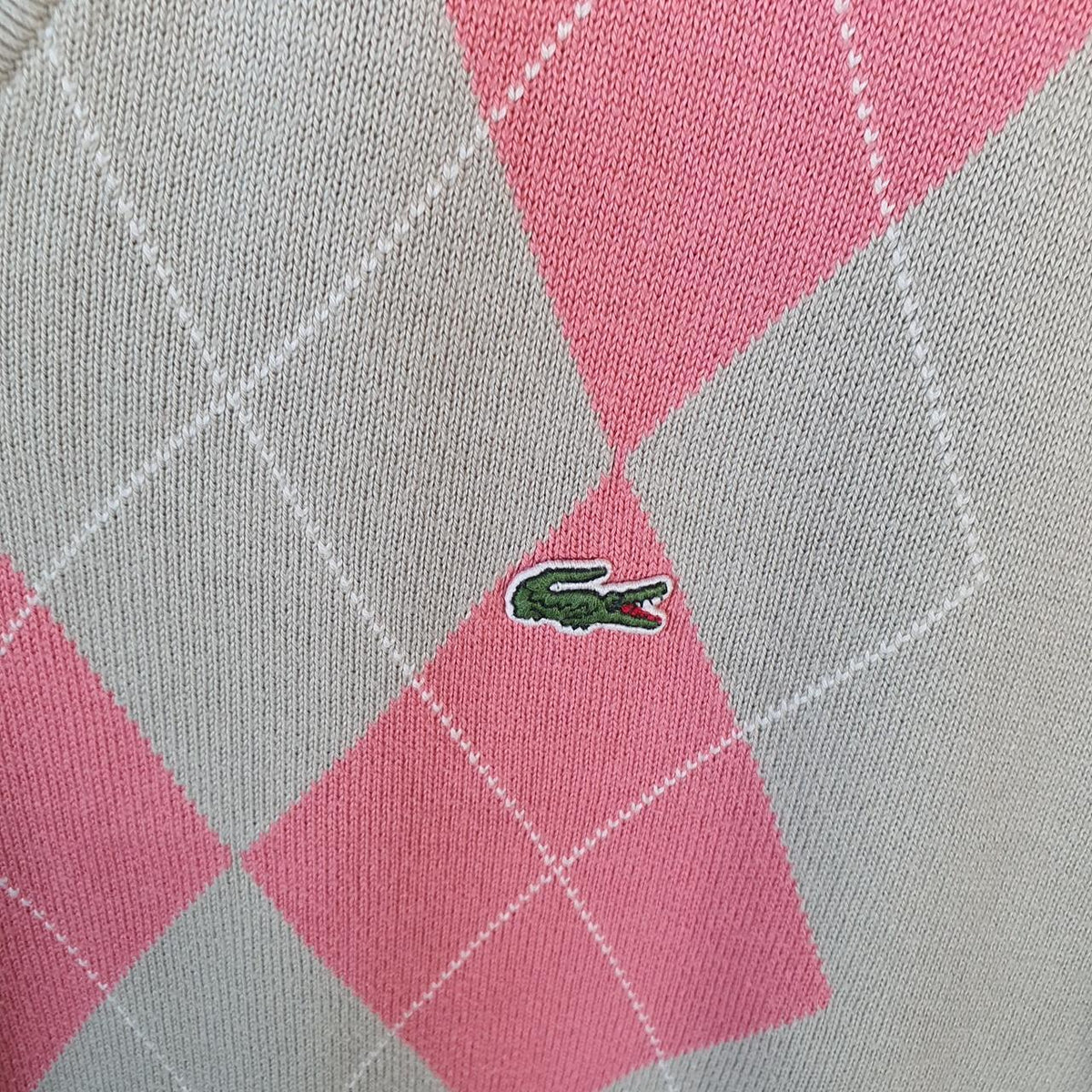 Vintage Lacoste Sweatshirt Men’s Large Brown Pullover Logo Y2K Jumper Logo