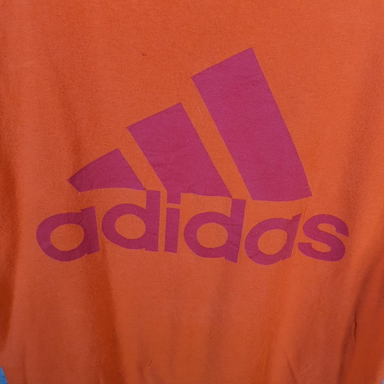 Vintage Adidas Go To Tee T Shirt Mens Medium Orange Three Stripes Logo Athletic
