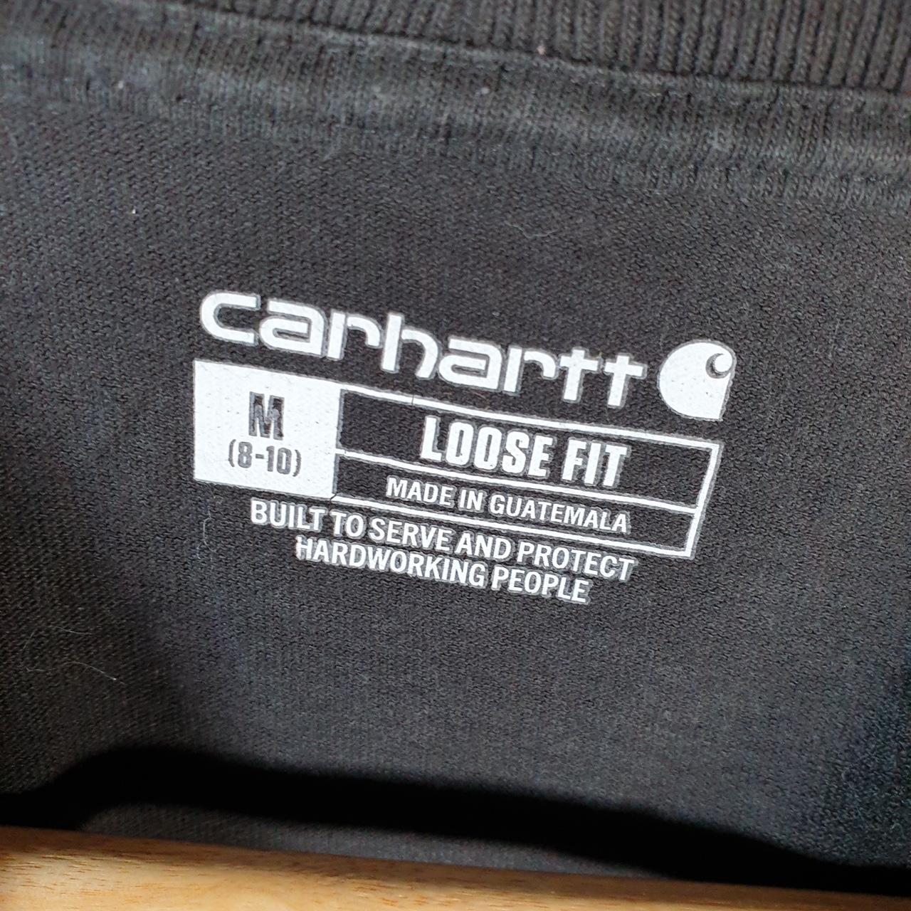 Vintage Carhartt Pocket T Shirt Womens Medium Black Workwear Chore Utility Loose Fit