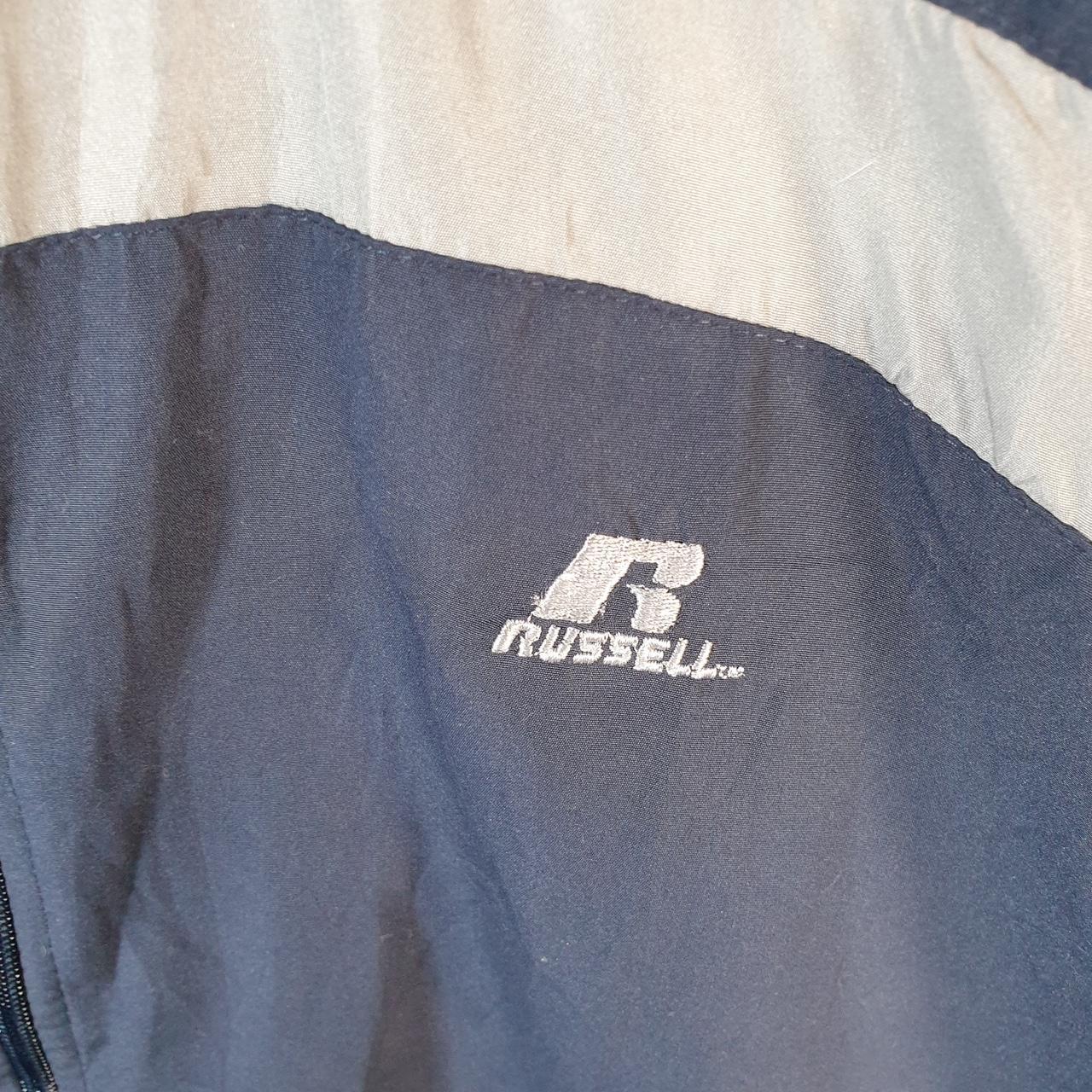 Vintage Russell Athletic Windbreaker Track Jacket Mens 2XL Navy Blue Athletic Full Zip
