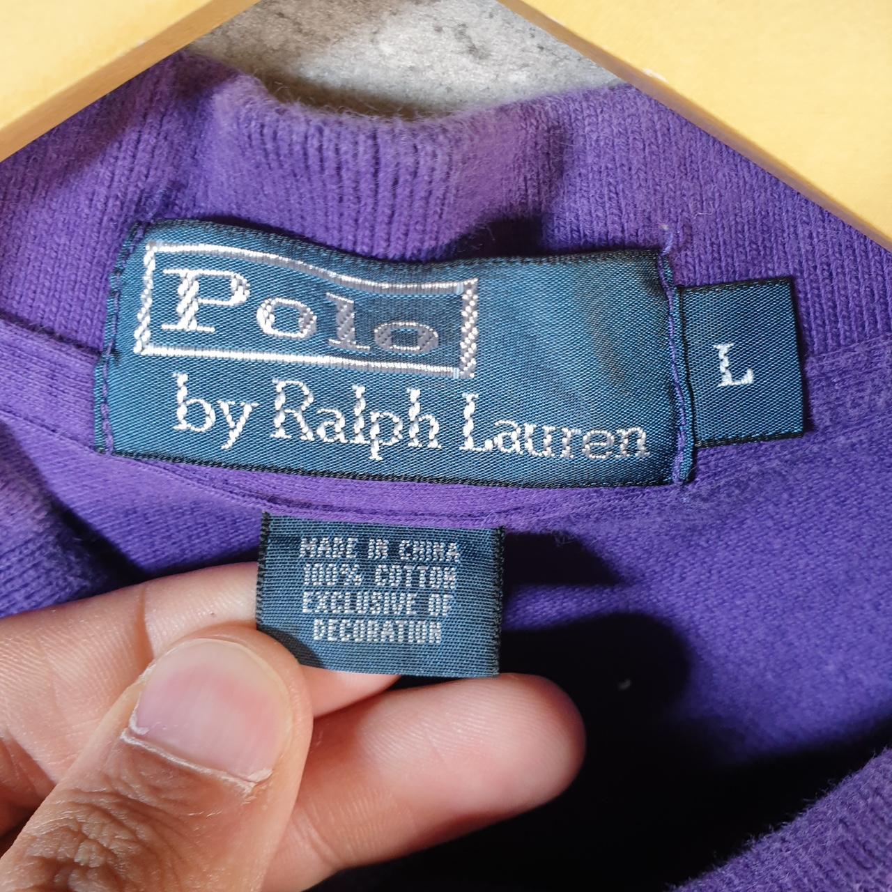 Vintage Ralph Lauren Polo Shirt Men’s Large Purple Cotton Embroidered Pony