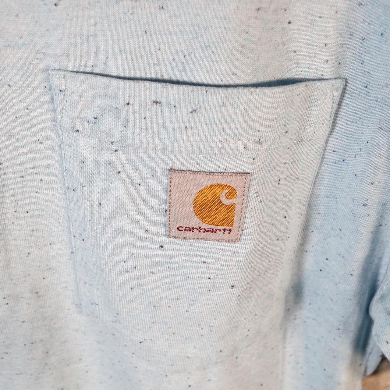 Vintage Carhartt Pocket T Shirt Men’s Small Blue Workwear Chore Utility Loose Fit