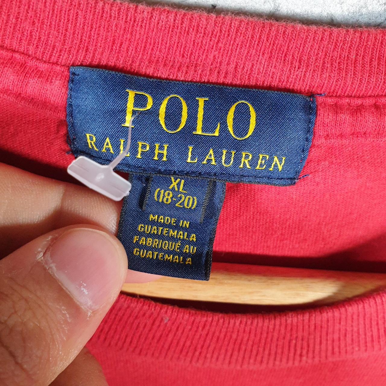 Vintage Ralph Lauren Polo T Shirt Womens XL Red Embroidered Pony Custom Fit C9163