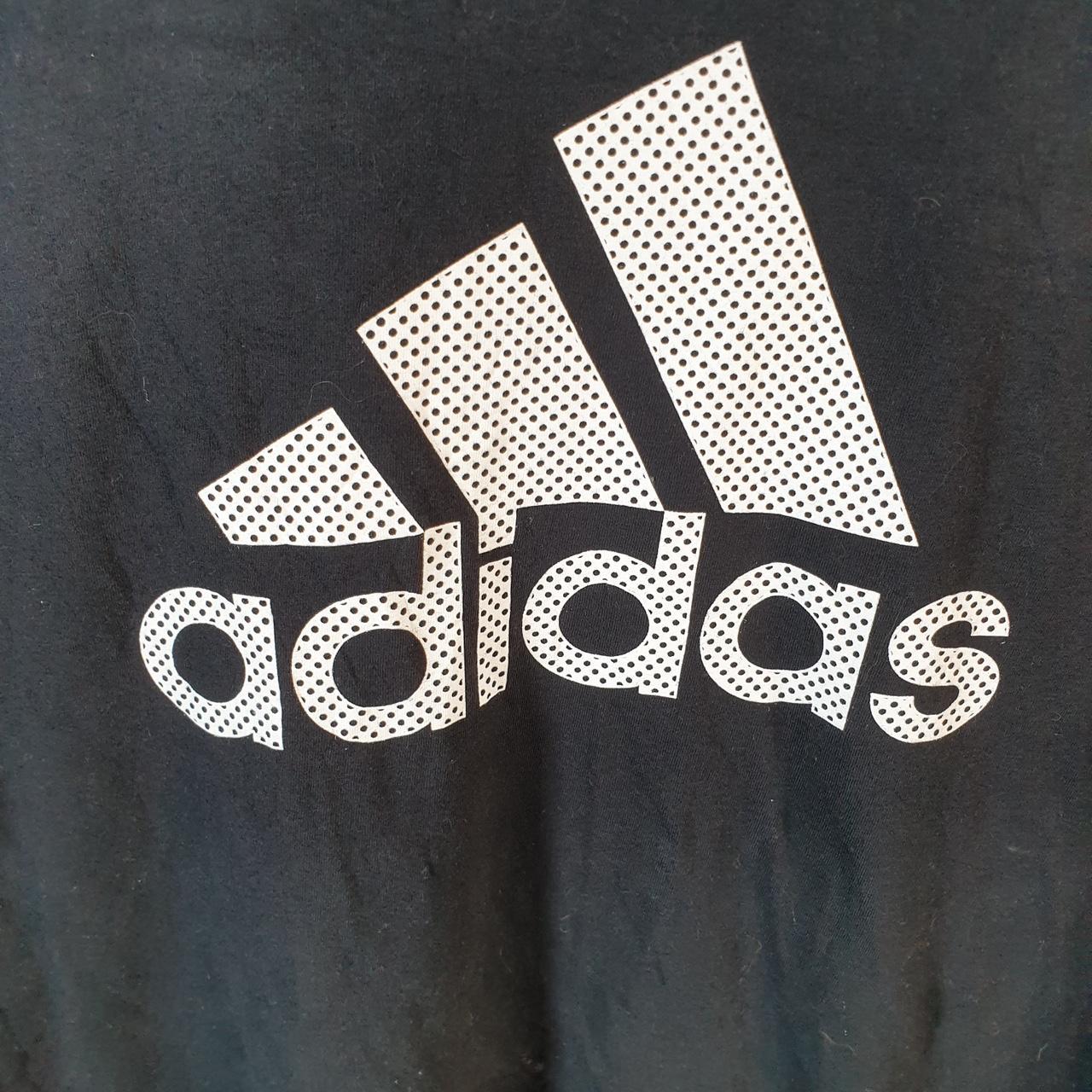 Vintage Adidas Go Tee T Shirt Shirt Womens 2XL Black Three Stripes Logo Athletic