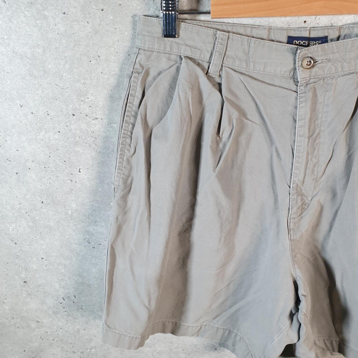 Vintage Dockers Chino Shorts Jorts Cargo Men’s W32 Grey Baggy Cotton