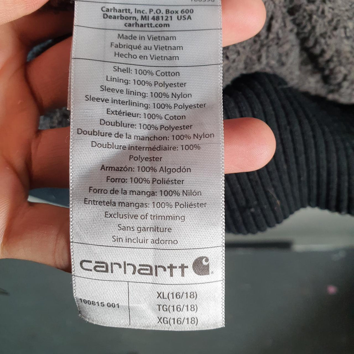 Vintage Carhartt Sherpa Lined Weather Wildwood Jacket Womens XL Black Workwear Canvas USA G2108