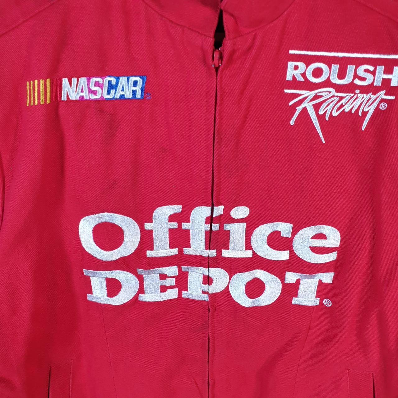 Vintage Nascar Chase Authentics Office Depot Edward’s 99 Bomber Jacket Womens Large Red Big Fish Vintage