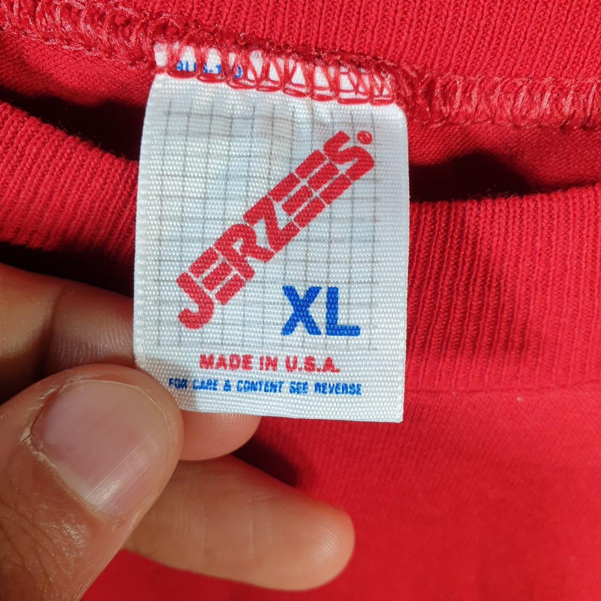 Vintage Jerzees SS Maroons USA 90s Single Stitch T Shirt Men’s XL Red C8954