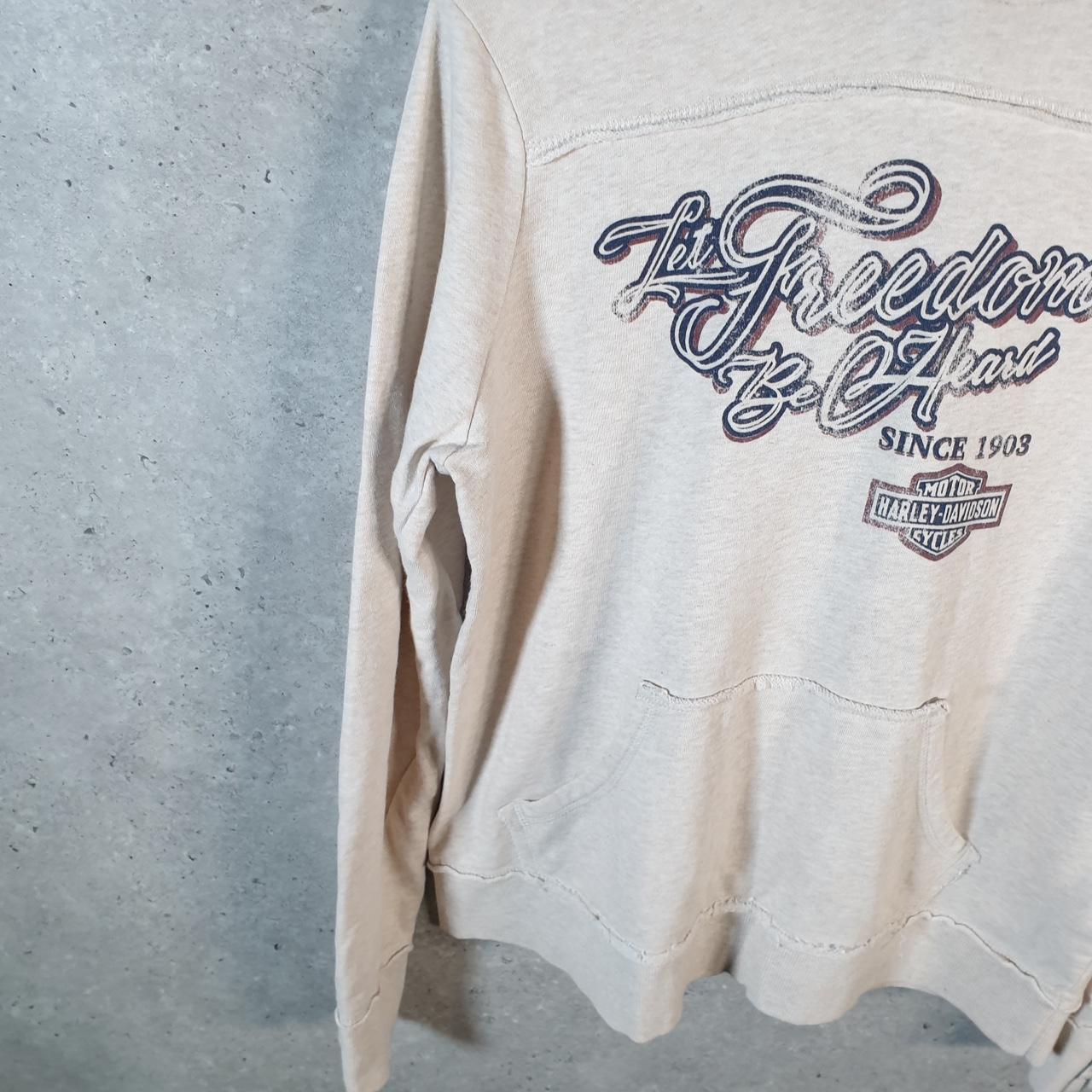 Vintage Harley Davidson Let Freedom Be Heard Hoodie Womens Large Brown