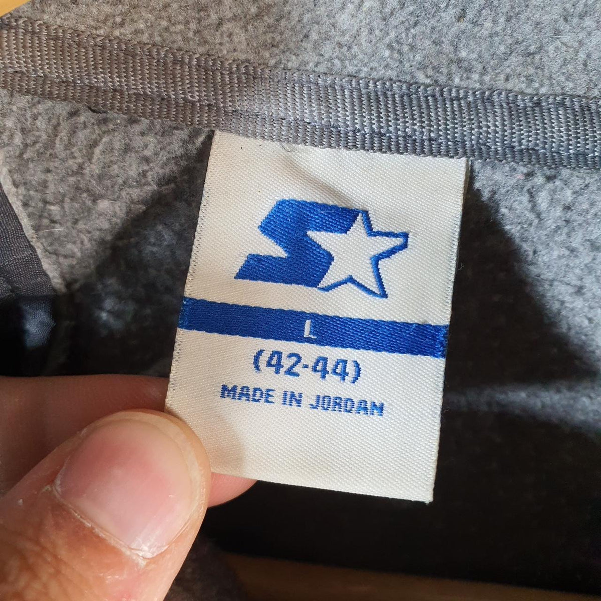 Vintage Starter Full Zip Fleece Sweatshirt Mens Large Grey Logo Winter