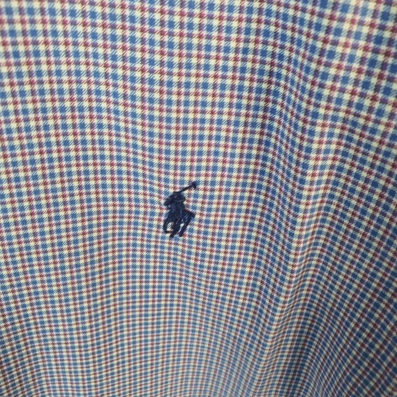 Vintage Ralph Lauren Button Down Shirt Men’s XL Blue Checkered Classic Fit Cotton Pony