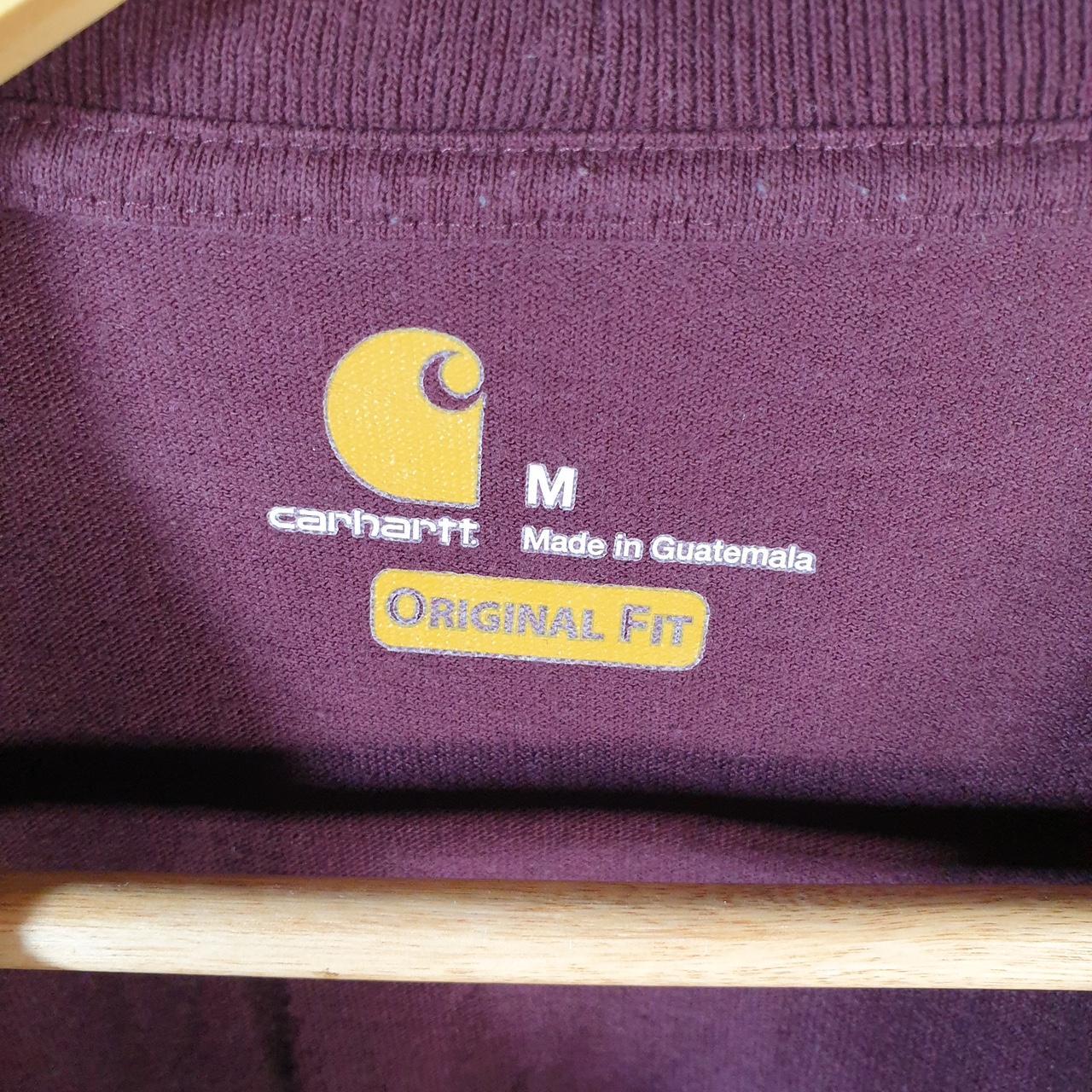 Vintage Carhartt Pocket T Shirt Men’s Medium Burgundy Red Workwear Chore Utility Original Fit C9328