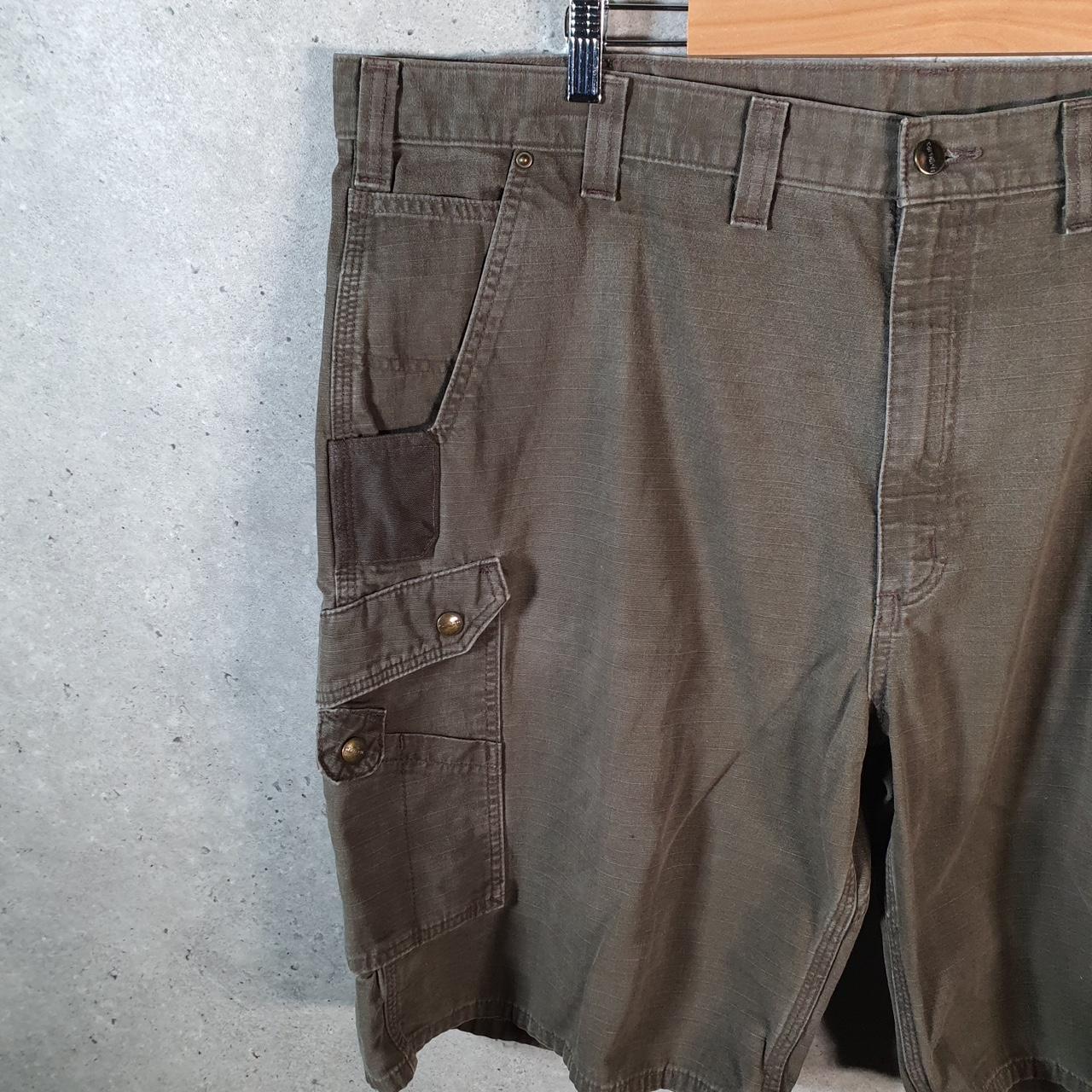 Vintage Carhartt Baggy Carpenter Shorts Jorts Cargo Men’s W46 Khaki Green Relaxed Fit Workwear A4851