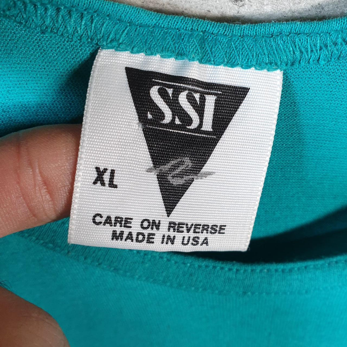 Vintage SSI Hard Work Never Killed Anyone 90s Graphic USA Single Stitch Vest Men’s XL Blue