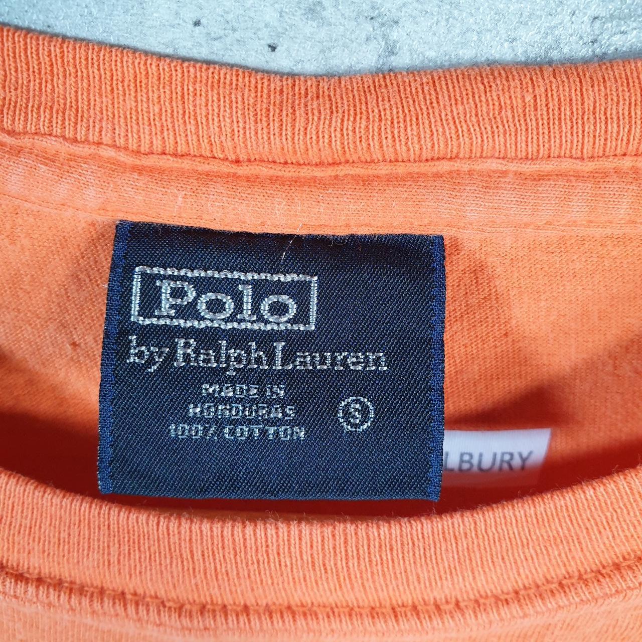 Vintage Ralph Lauren Polo T Shirt Men’s Small Orange Embroidered Classic Fit Pony C8586
