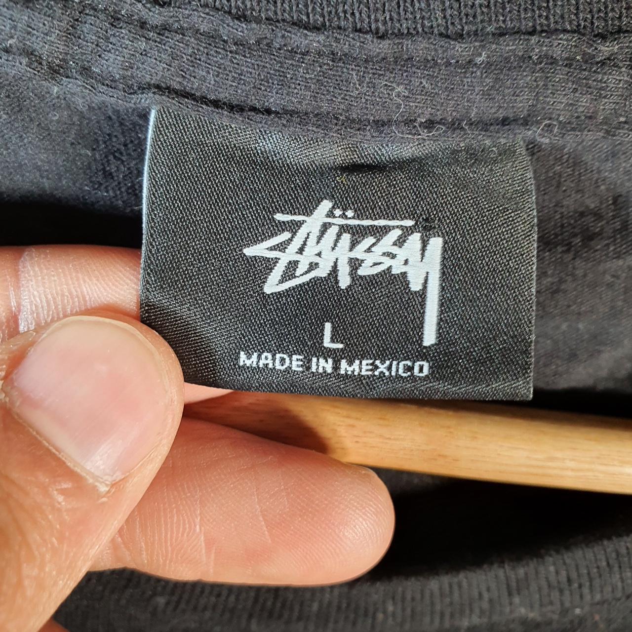 Vintage Stussy N4 Spellout Printed T Shirt Men’s Large Black Graphic Short Sleeve