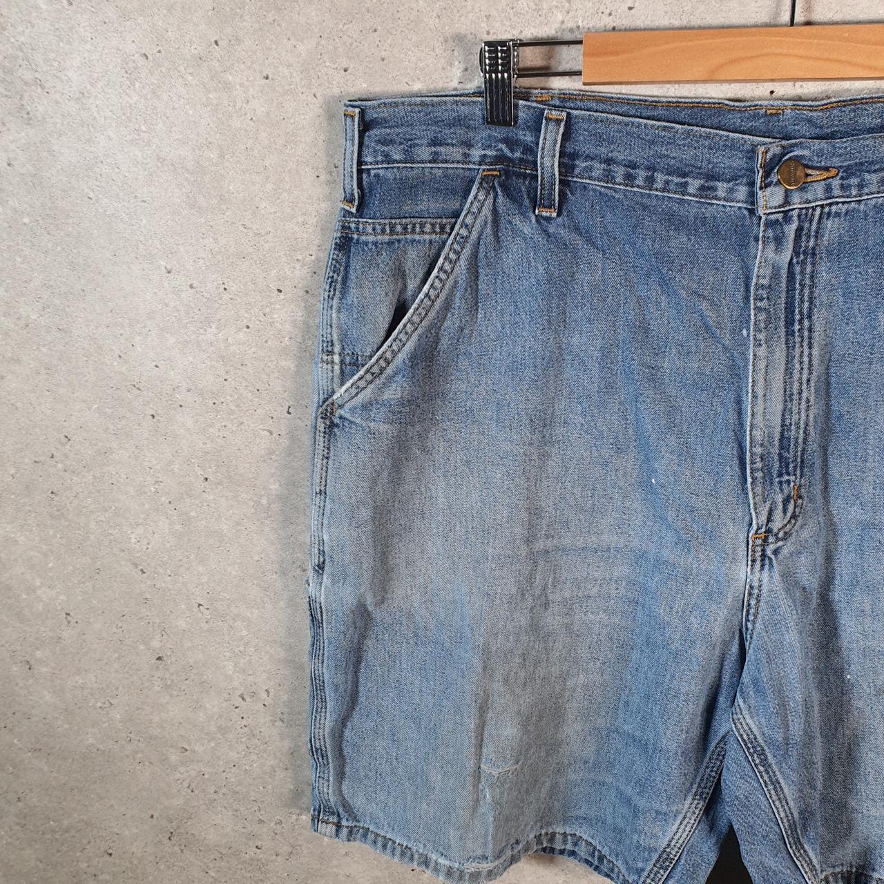 Vintage Carhartt Baggy Carpenter Shorts Jorts Cargo Men’s W40 Blue Relaxed Fit Workwear A4862