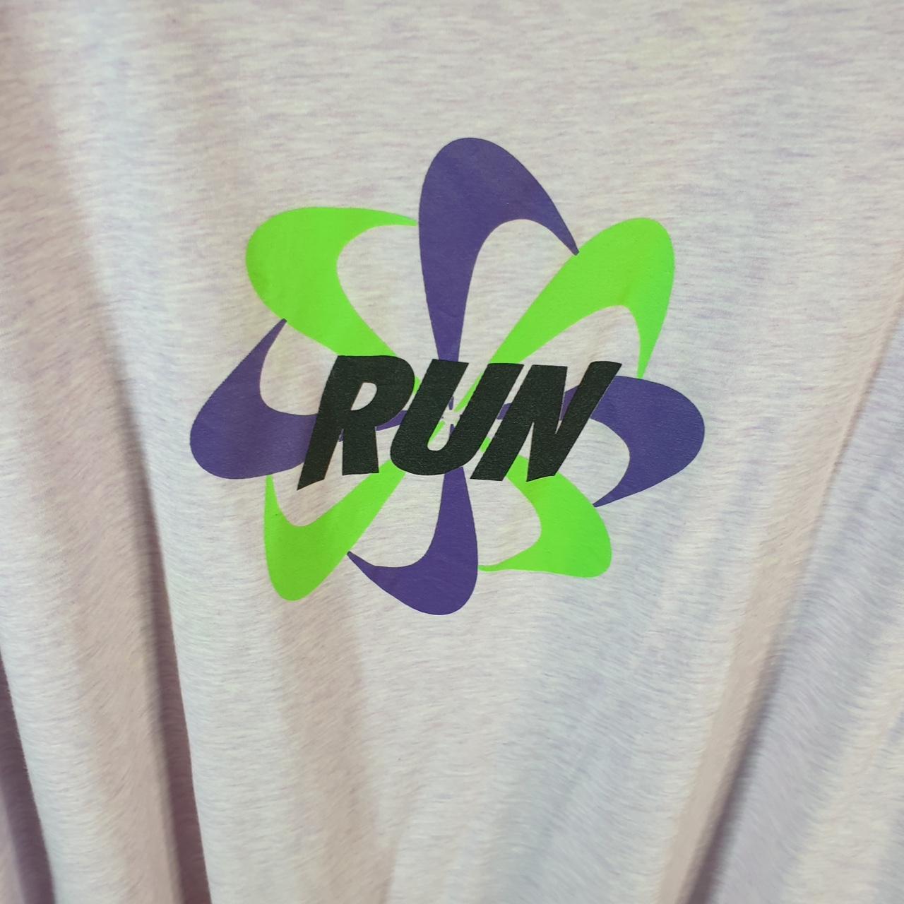 Vintage Nike Running Dri Fit Spellout T Shirt Men’s 2XL Pink Graphic Swoosh Athletic