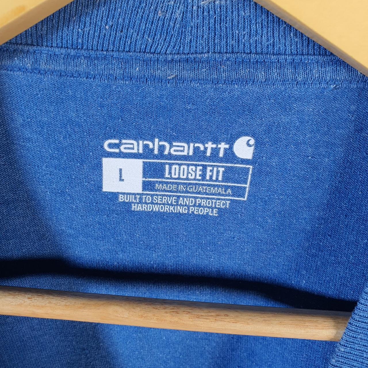 Vintage Carhartt Pocket T Shirt Men’s Large Blue Workwear Chore Utility Loose Fit