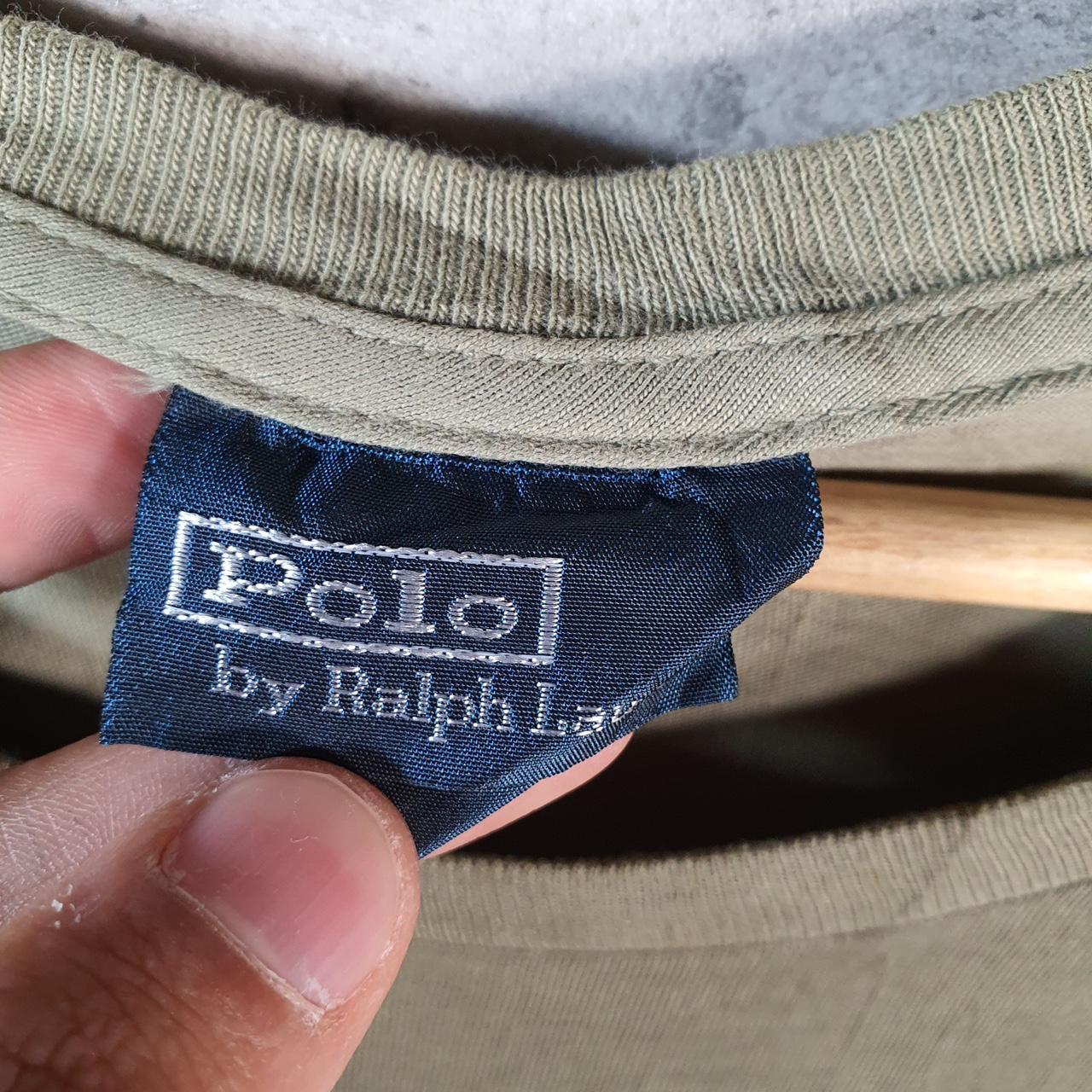 Vintage Ralph Lauren Polo Sport T Shirt Men’s XL Khaki Green Custom Fit Embroidered Pony C8635