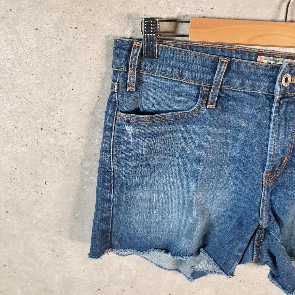 Vintage Levi’s Baggy Shorts Jorts Cargo Womens W32 Blue relaxed Denim