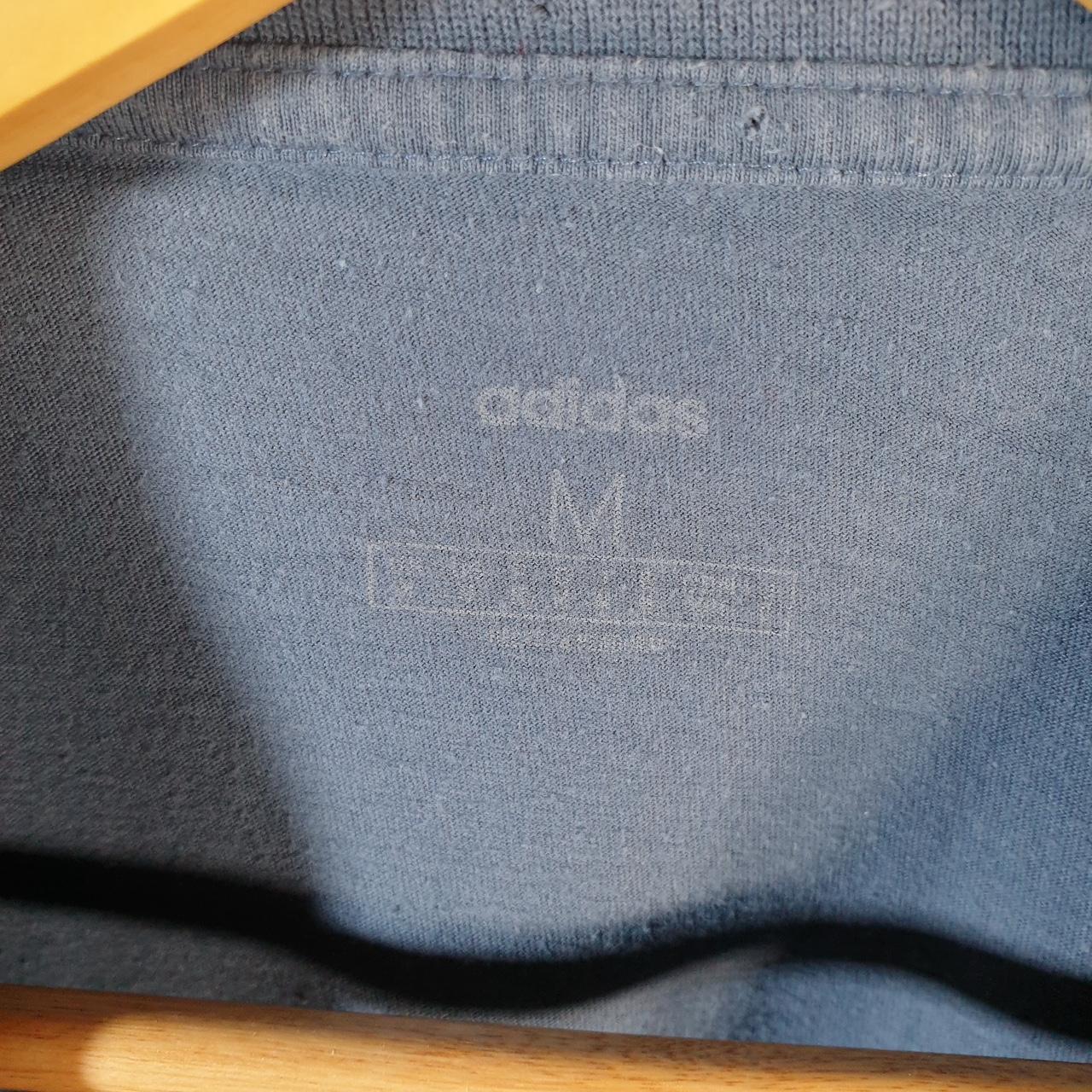 Vintage Adidas Spellout T Shirt Shirt Men’s Medium Blue Three Stripes Logo Athletic C9786