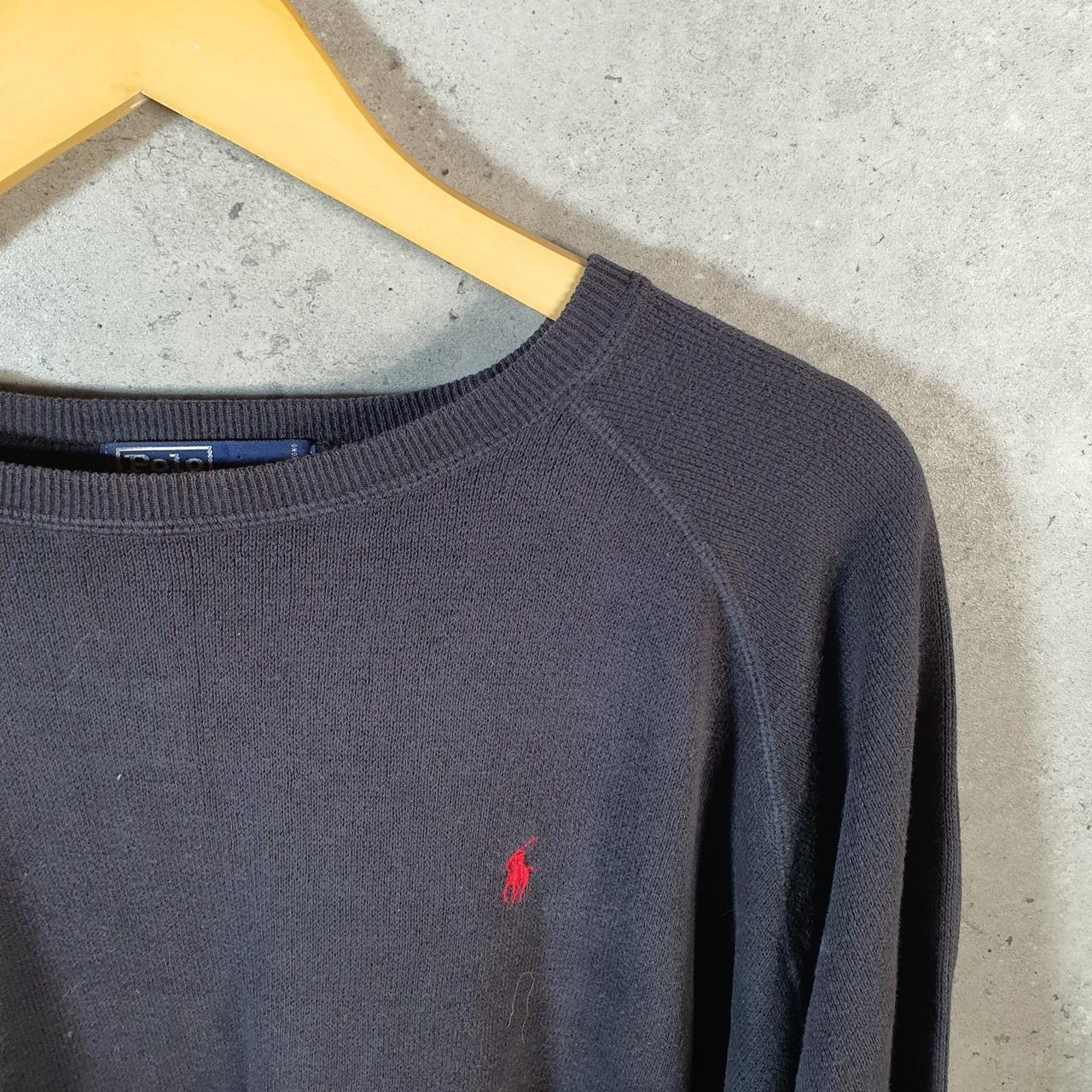Vintage Ralph Lauren Polo Sweatshirt Men’s Medium Black Cotton Pullover Pony