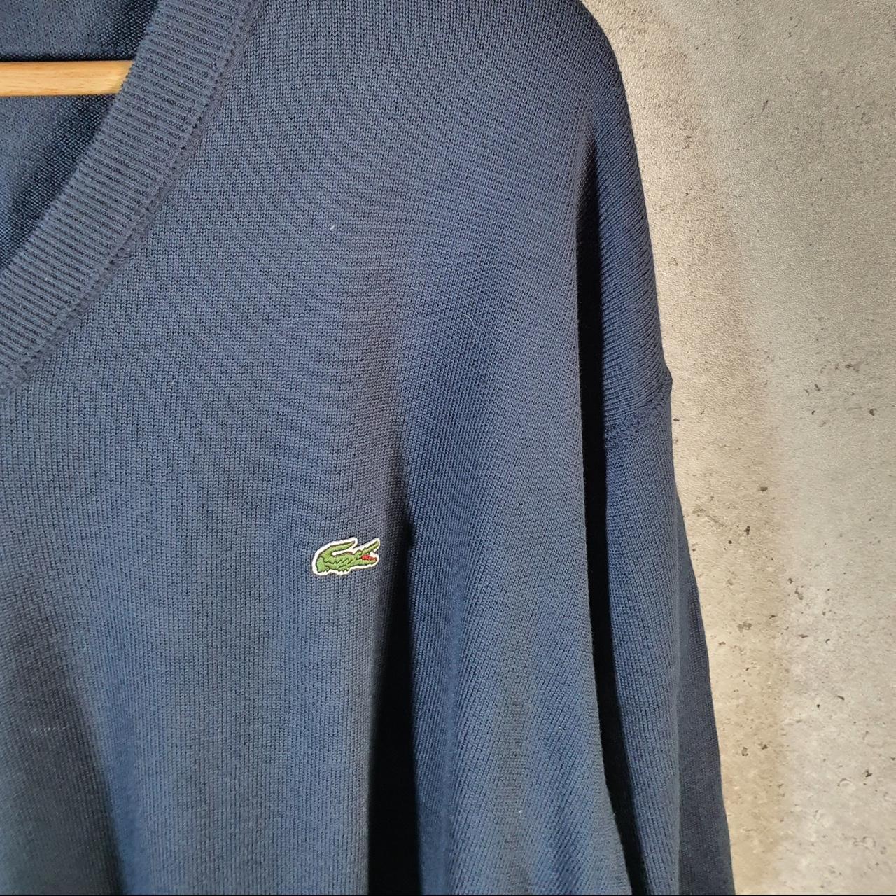 Vintage Lacoste Sweatshirt Men’s XL Navy Blue Pullover Logo Y2K Jumper Logo Casual