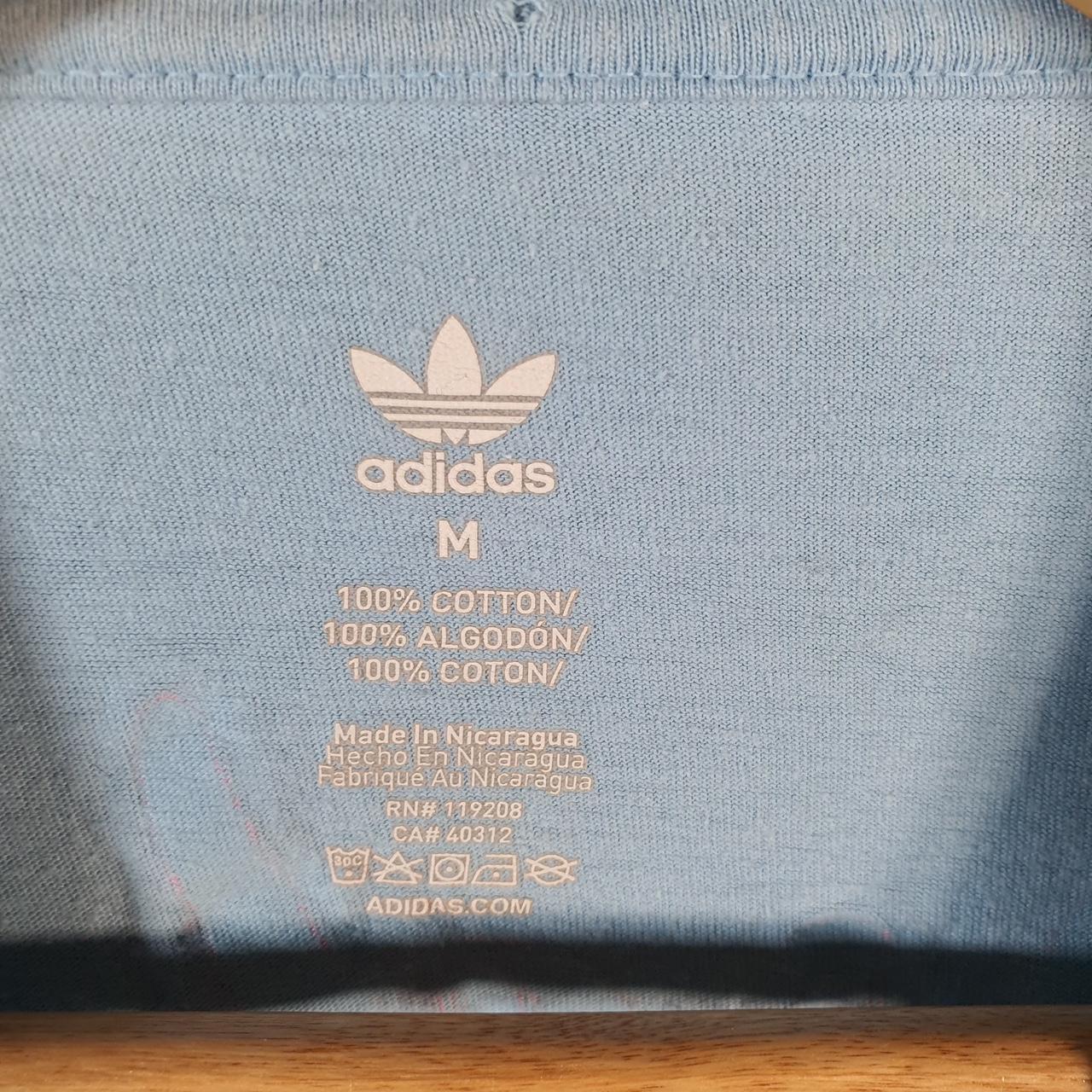 Vintage Adidas Originals Trefoil Spellout T Shirt Shirt Men’s Medium Blue Logo Athletic C9745