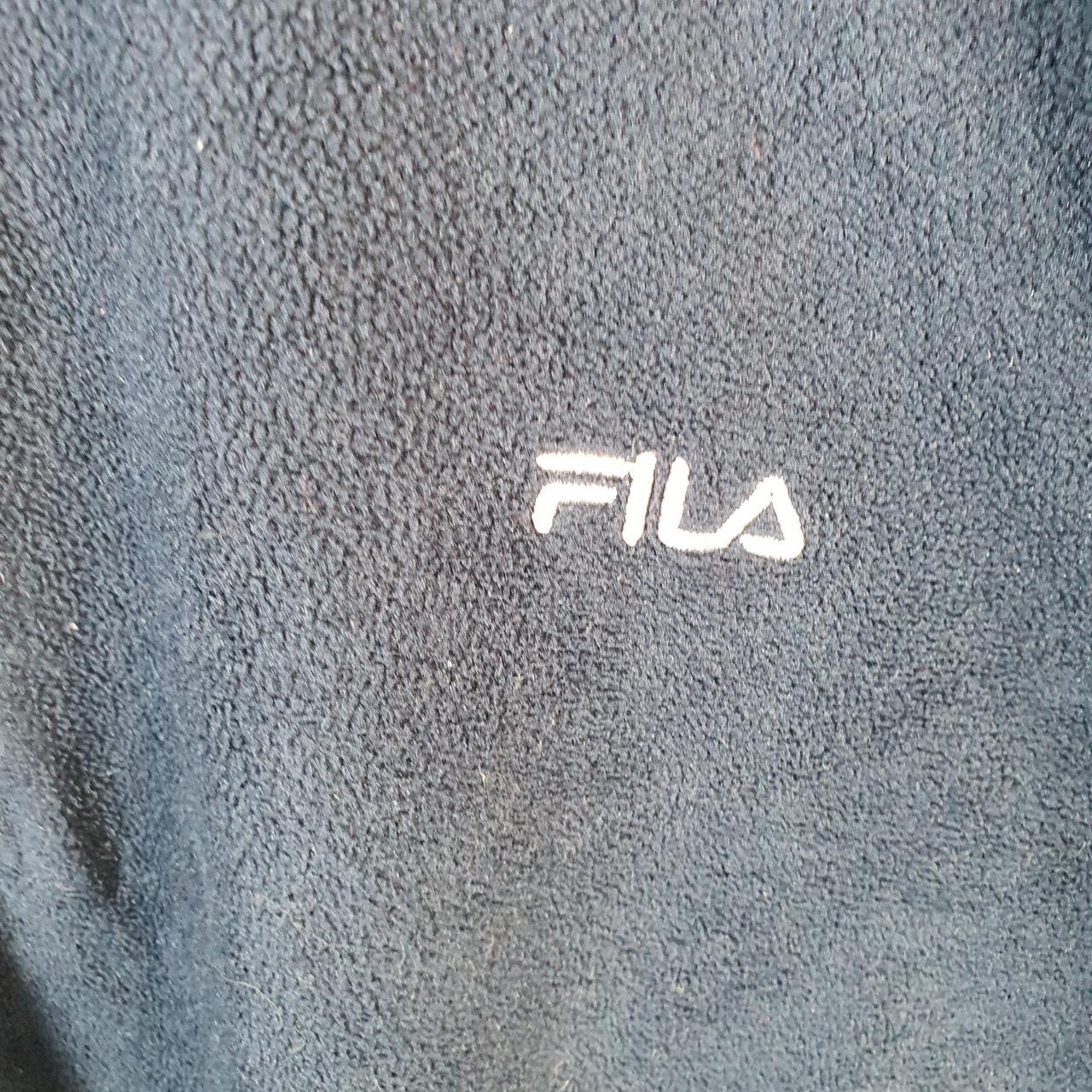 Fila Fleece 1/4 zip Sweatshirt Mens Large Blue Embroidered Logo