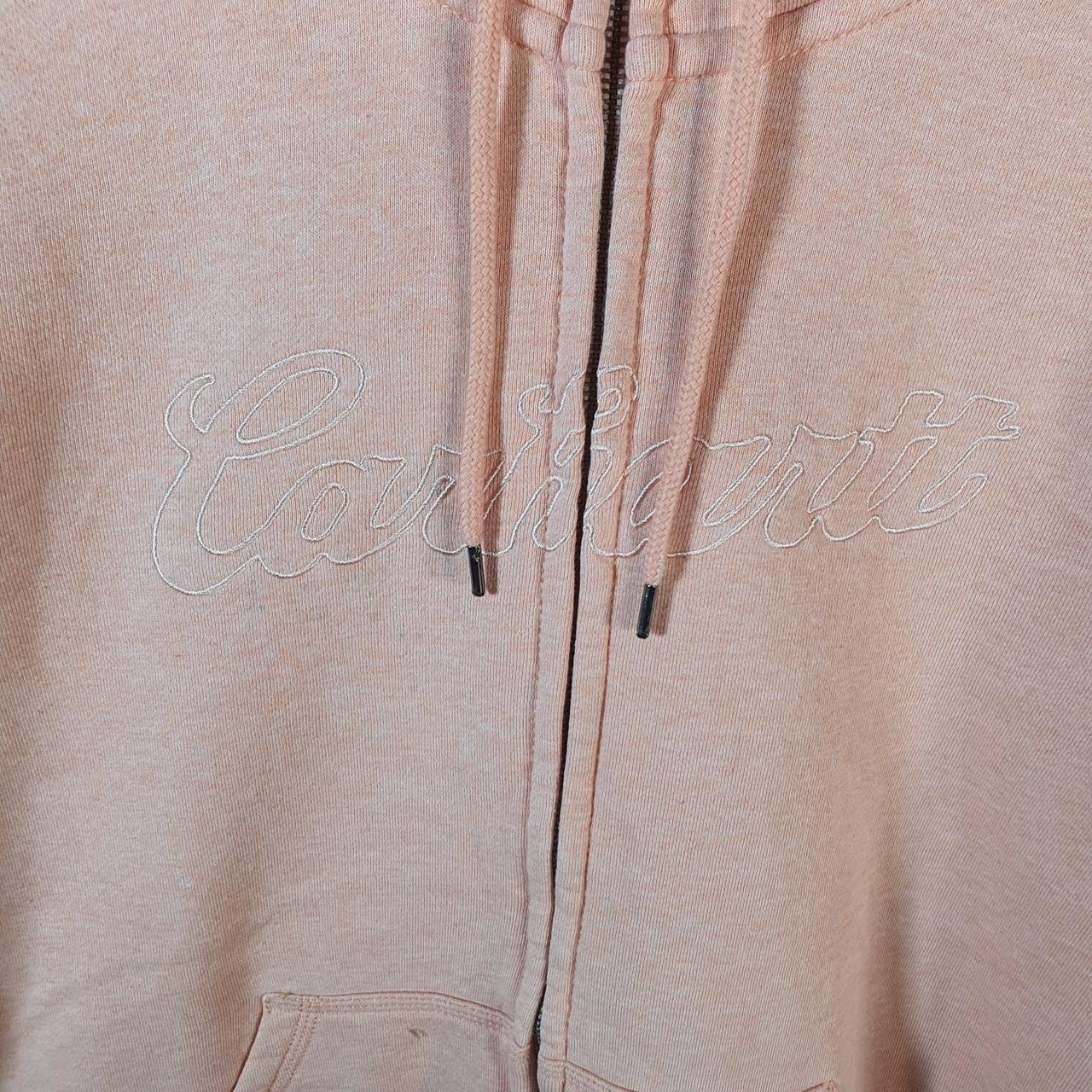 Vintage Carhartt Hoodie Womens XL Pink Full Zip Blank Sweatshirt USA Relaxed Fit