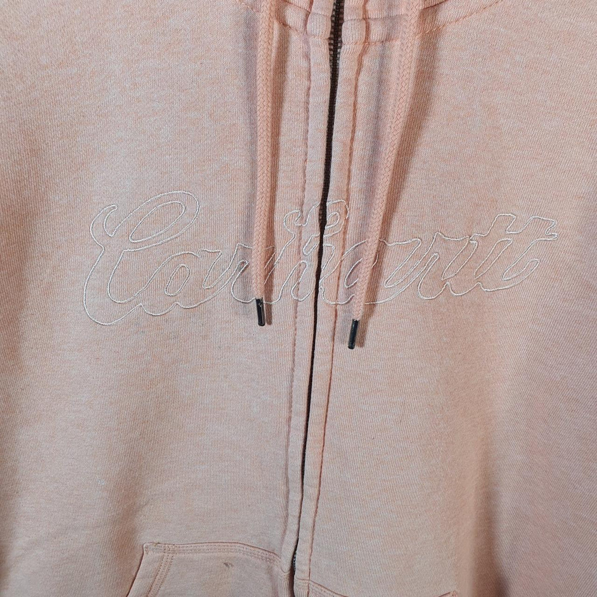 Vintage Carhartt Hoodie Womens XL Pink Full Zip Blank Sweatshirt USA Relaxed Fit