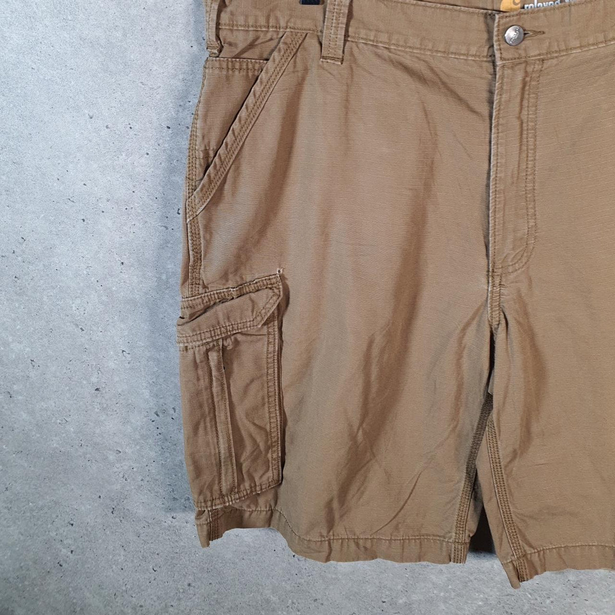 Vintage Carhartt Baggy Carpenter Shorts Jorts Cargo Men’s W40 Brown Relaxed Fit Workwear Big Fish Vintage