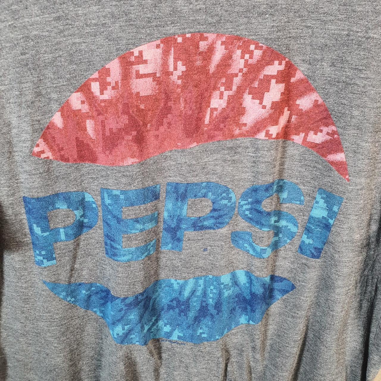 Vintage Pepsi Spellout Graphic T Shirt Men’s Large Grey Casual Athletic