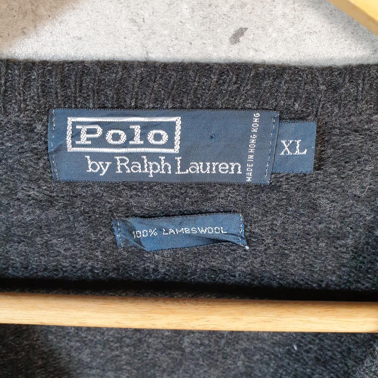 Vintage Ralph Lauren Polo Knit Lambswool Sweatshirt Men’s XL Grey Pullover Pony