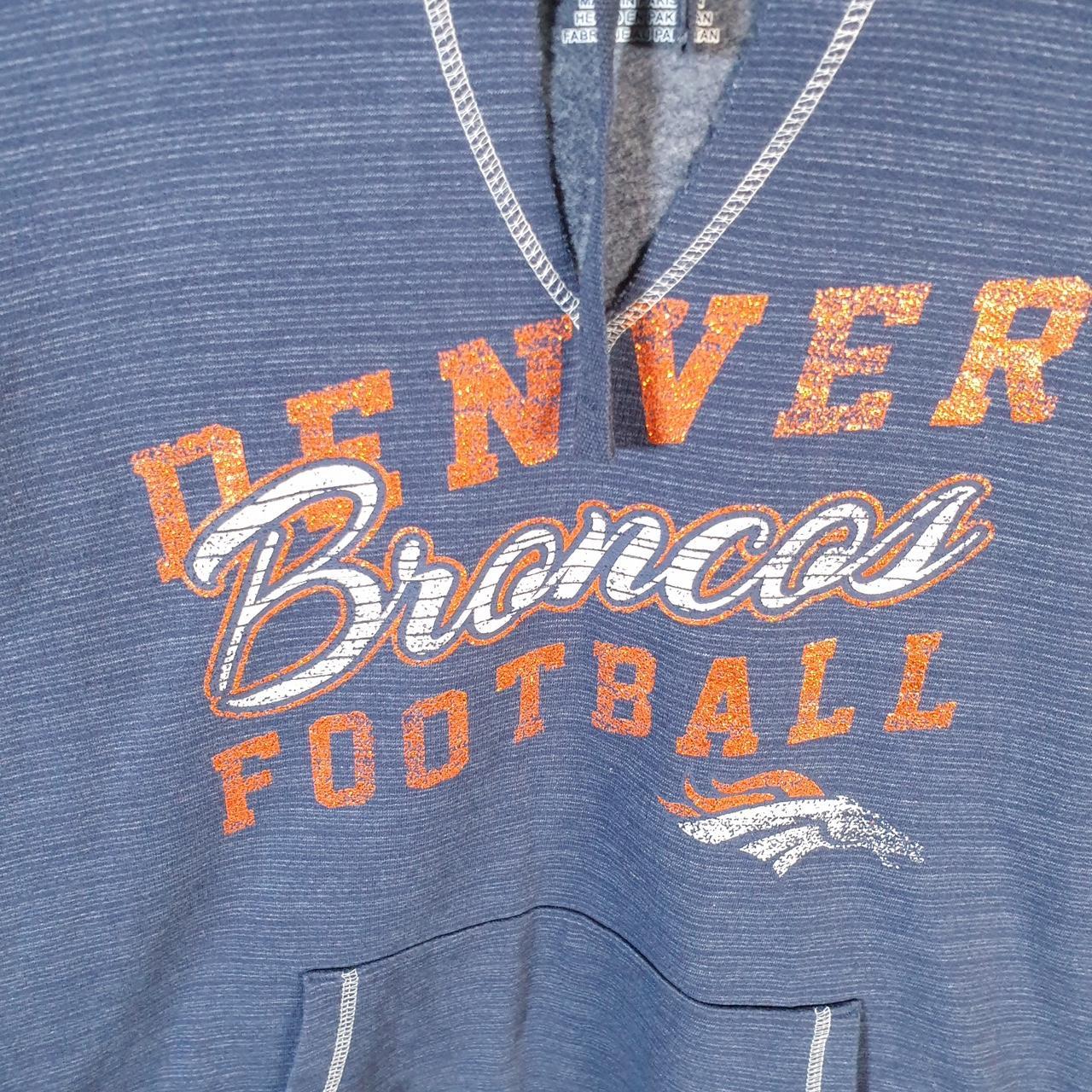 Vintage NFL Denver Broncos Hoodie Womens XL Blue Pullover USA Pro Sport