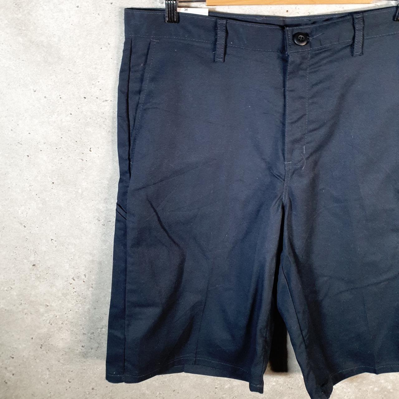 Vintage Dickies Baggy Chino Shorts Jorts Cargo Mens W36 Navy Blue Loose Fit