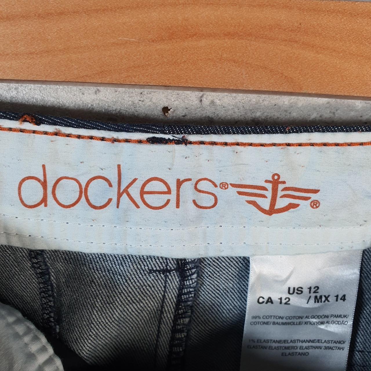 Vintage Dockers Chino Shorts Jorts Cargo Womens W36 Navy Blue Baggy Cotton