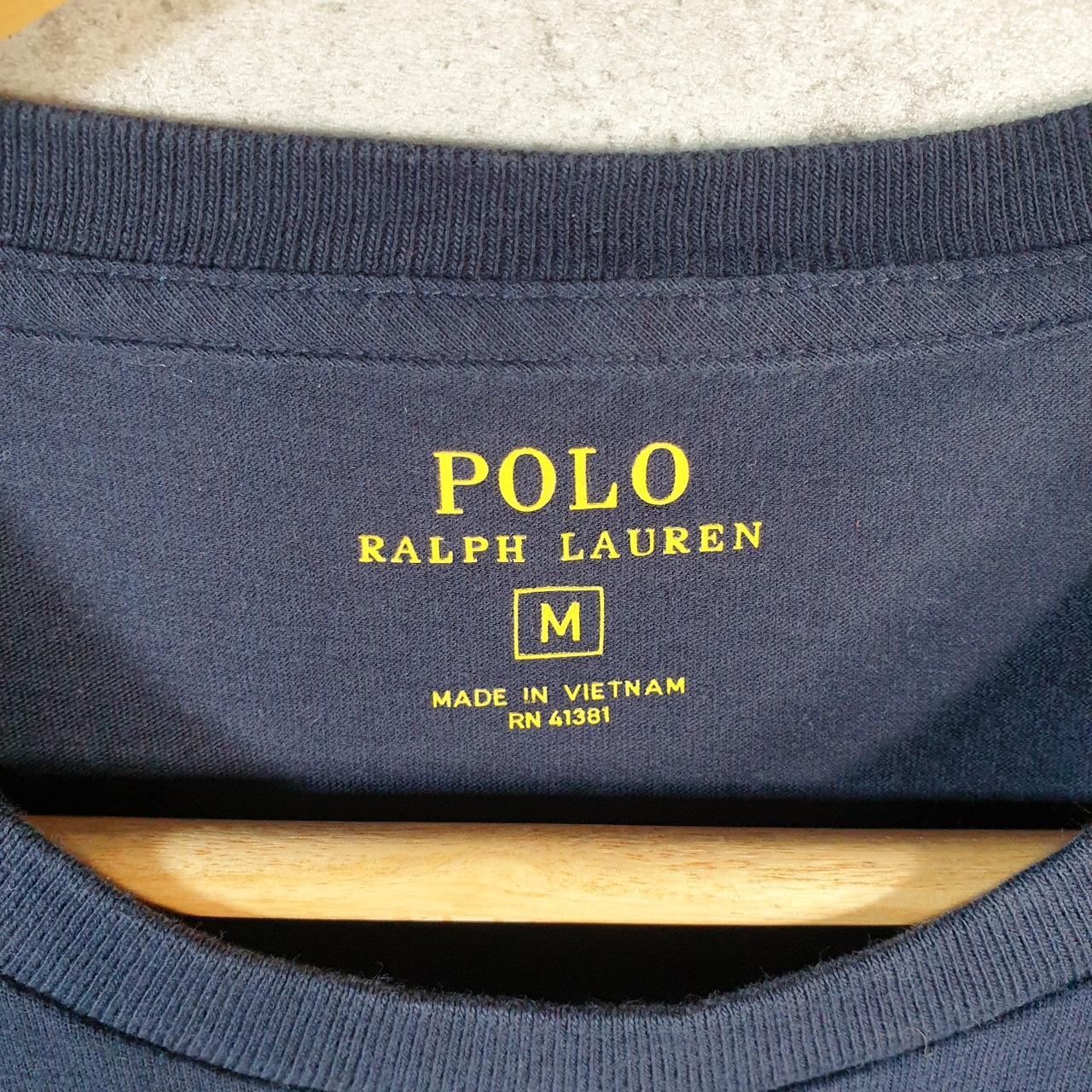 Vintage Ralph Lauren Polo T Shirt Men’s Medium Navy Blue Embroidered Classic Fit Pony C8570