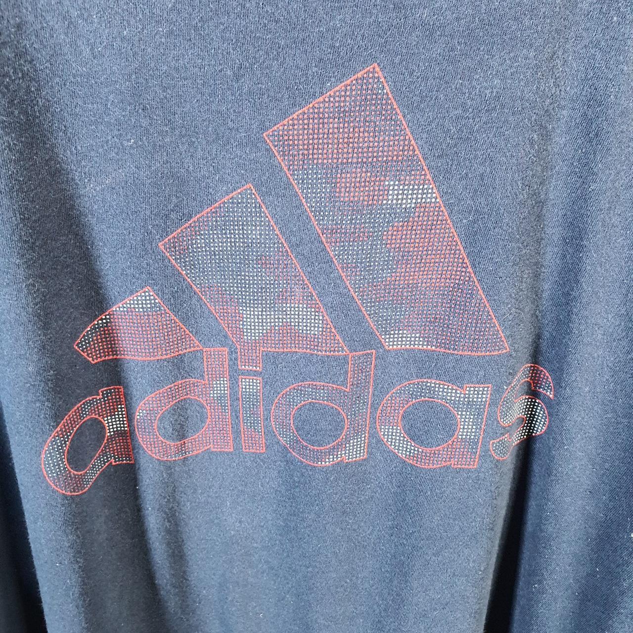 Vintage Adidas Go To Tee Spellout T Shirt Men’s XL Navy Blue Three Stripes Logo
