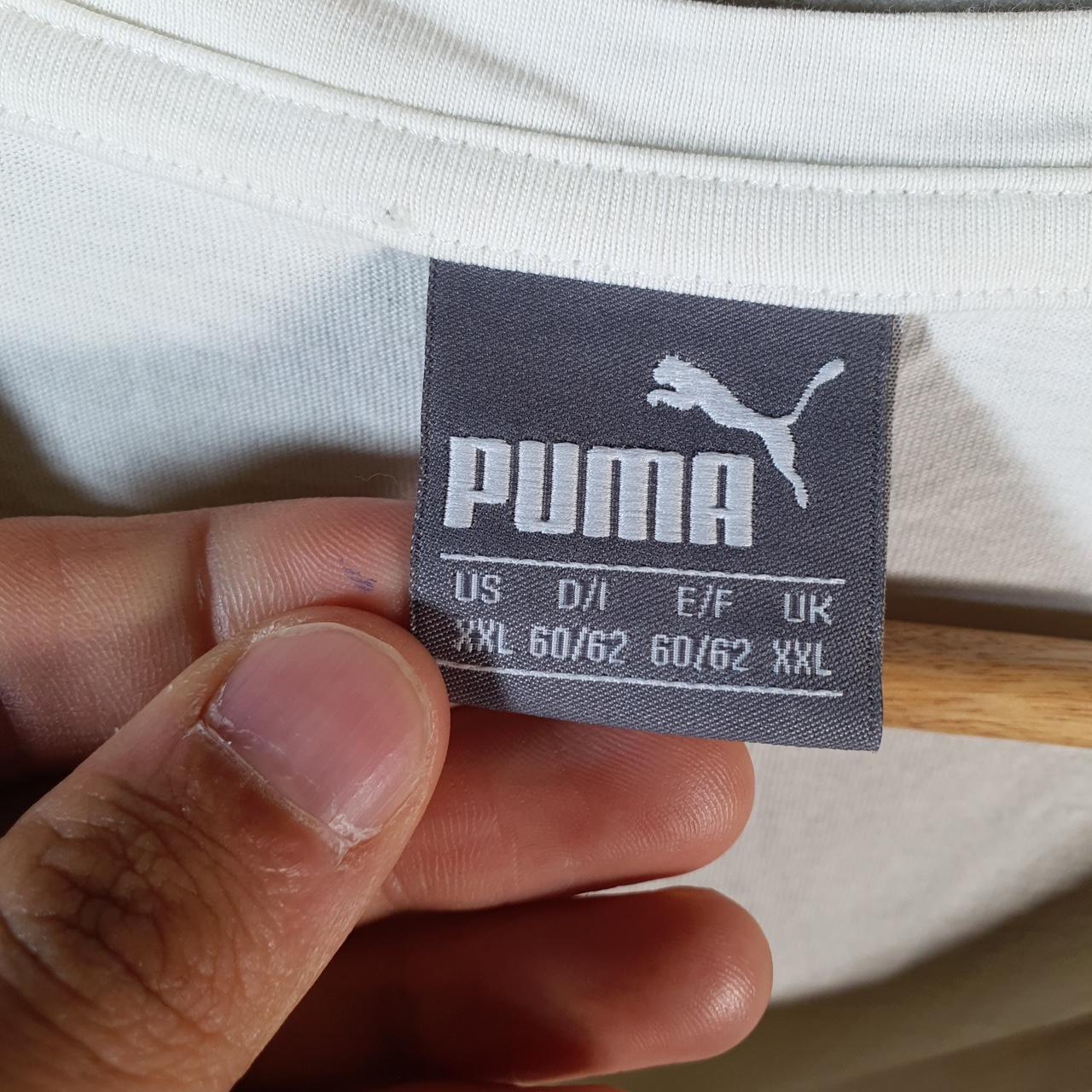 Vintage Puma Spellout T Shirt Mens 2XL White Sports Logo Athletic