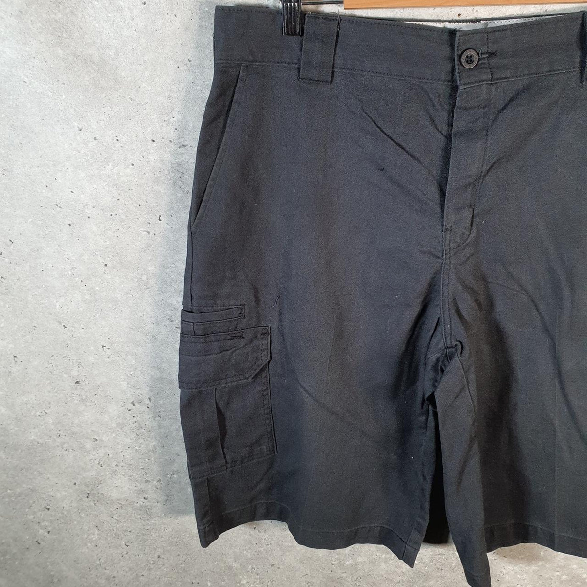 Vintage Dickies Baggy Chino Shorts Jorts Cargo Mens W36 Black Relaxed Fit
