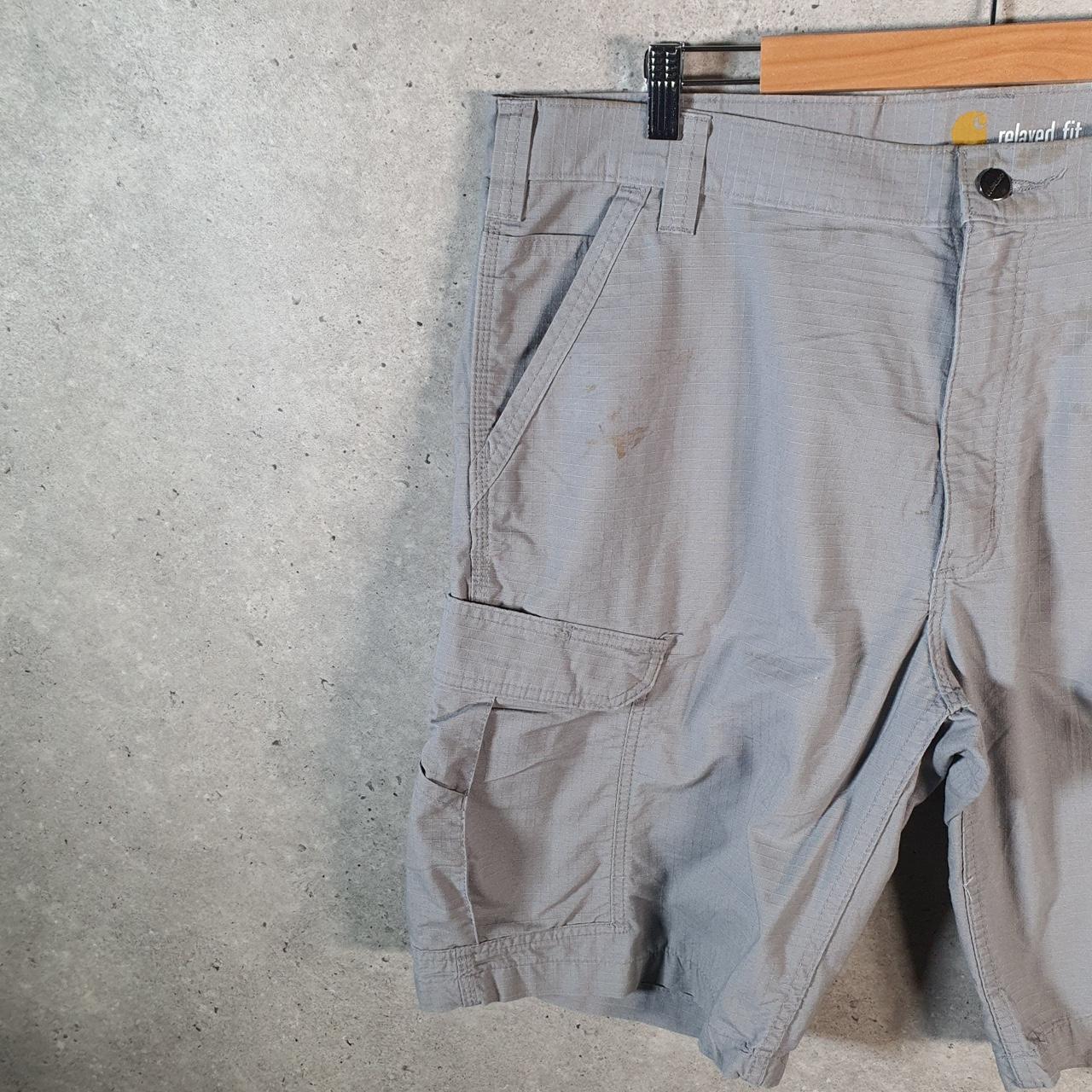 Vintage Carhartt Baggy Carpenter Shorts Jorts Cargo Men’s W40 Grey Relaxed Fit Workwear A4876