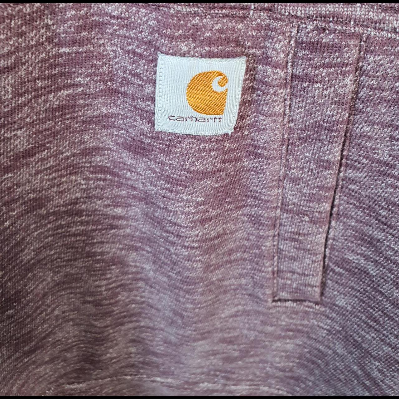 Vintage Carhartt Hoodie Womens Large Burgundy Red Pullover Blank USA Relaxed Fit