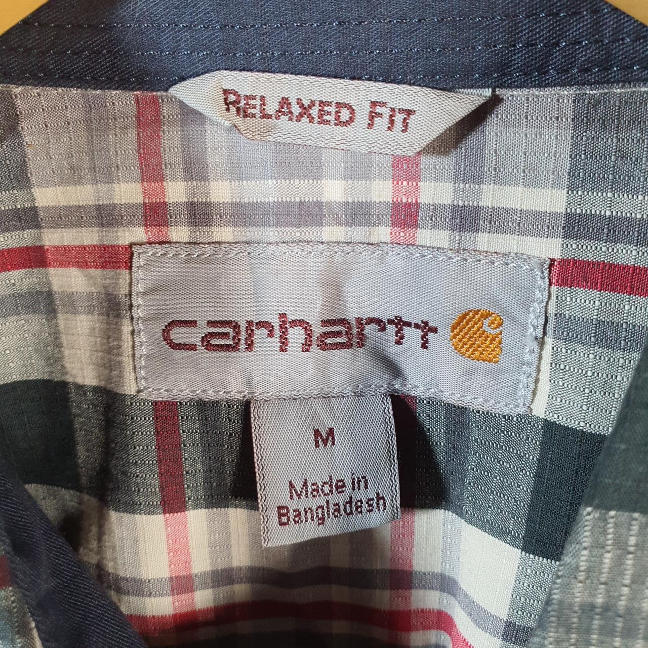 Vintage Carhartt Shirt Button Down Mens Medium Red Short Sleeve Chore Utility Relaxed